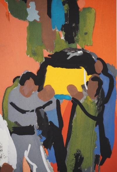 Pierre AMBROGIANI : La procession, Lithographie originale signée 2