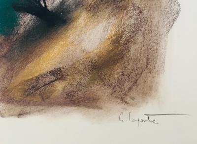 Georges LAPORTE - Les pins parasols, 1974 - Pastel original signé 2