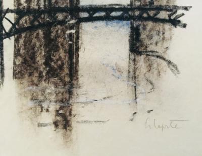 Georges LAPORTE - La passerelle, 1969 - Pastel original signé 2