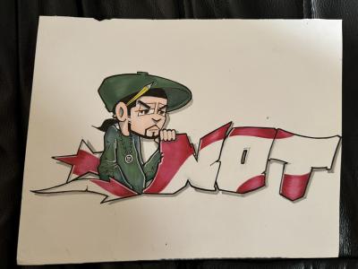 NOTCH 56 FBA (bronx) graffiti sketch signé papier 2010 2