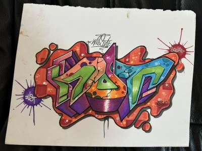 NOTCH 56 FBA (bronx) schizzo di graffiti su carta firmata 2010 2