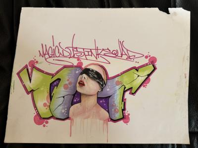 NOTCH 56 FBA (bronx) graffiti sketch signé papier 2010 2