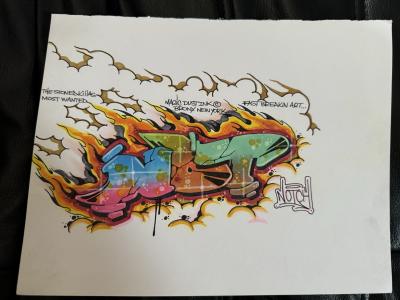 NOTCH 56 FBA (bronx) graffiti sketch signed paper 2010 2