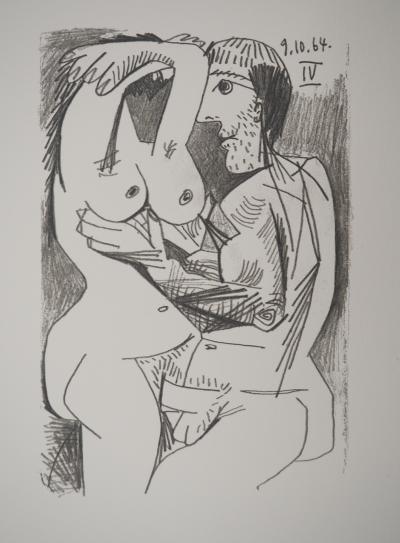 Pablo PICASSO : Le Goût du Bonheur, Les amants cubistes, Lithographie
