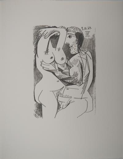 Pablo PICASSO : Le Goût du Bonheur, Les amants cubistes, Lithographie 2