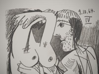 Pablo PICASSO : Le Goût du Bonheur, Les amants cubistes, Lithographie 2