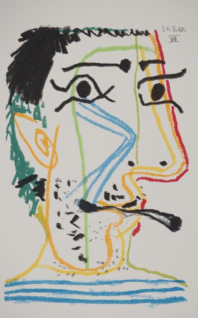 Pablo PICASSO: The Taste of Happiness, The Artist and His Cigarette, Lithograph 2