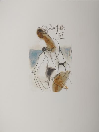 Pablo PICASSO : Le Goût du Bonheur, Jacqueline à la mer, Lithographie 2