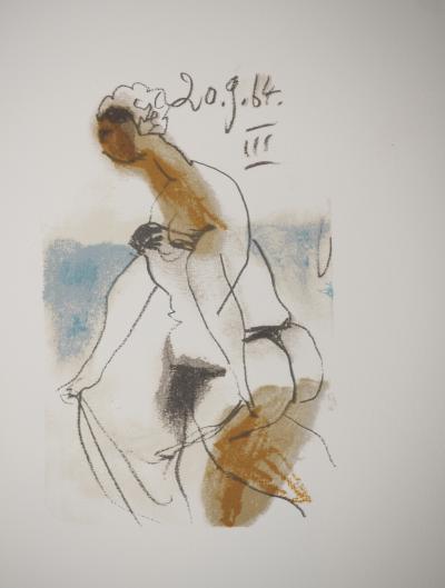 Pablo PICASSO : Le Goût du Bonheur, Jacqueline à la mer, Lithographie 2