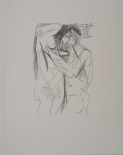 Pablo PICASSO : Le Goût du Bonheur, Les amoureux cubistes, Lithographie 2