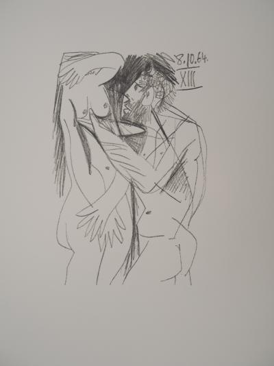 Pablo PICASSO : Le Goût du Bonheur, Les amoureux cubistes, Lithographie 2