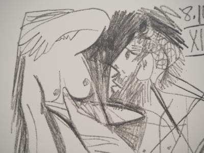 Pablo PICASSO : Le Goût du Bonheur, Les amoureux cubistes, Lithographie 2