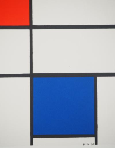 Piet MONDRIAN : Composition III en rouge, bleu et jaune - Lithographie signée 2