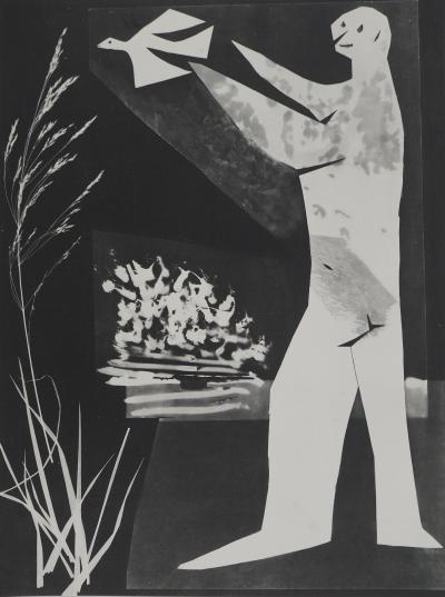 Pablo PICASSO : Diurnes, L’homme à l’oiseau, Phototypie originale