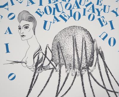 Félix LABISSE : La Tarentule des lettres, Lithographie originale, Signée 2