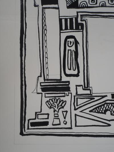 Jacques SOISSON : Etude de Ketouba, Dessin à l’encre 2