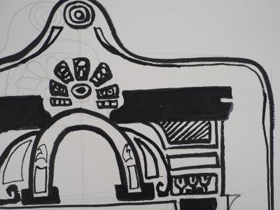 Jacques SOISSON : Etude de Ketouba, Dessin à l’encre 2