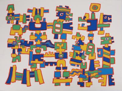 Jacques SOISSON : Cortège aztèque, Sérigraphie originale signée 2