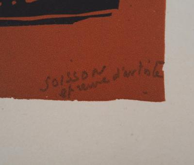 Jacques SOISSON : Portrait d’une reine, Lithographie originale signée 2