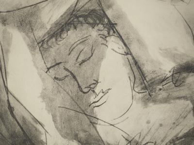 Pablo PICASSO : Femme contemplant son amant endormi, Lithographie et pochoir 2