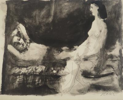 Pablo PICASSO : Les amants, Lithographie et pochoir 2