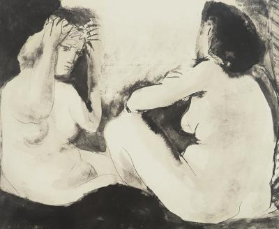 Pablo PICASSO : Femmes nues assises, Lithographie et pochoir 2