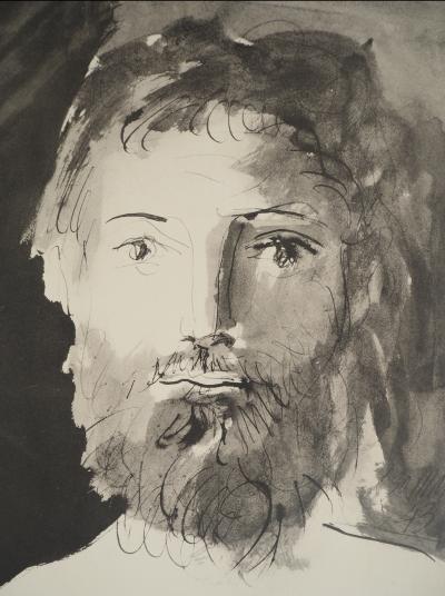 Pablo PICASSO : L’homme au mouton, Lithographie et pochoir 2