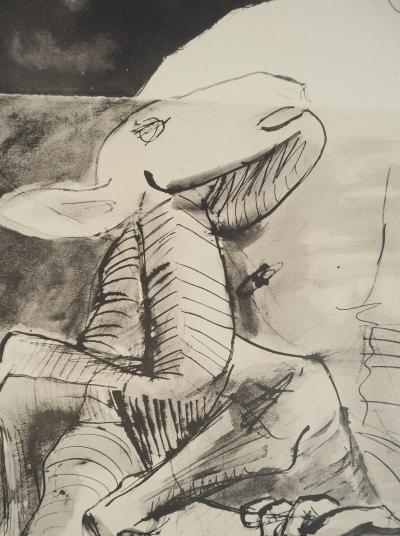 Pablo PICASSO : L’homme au mouton, Lithographie et pochoir 2