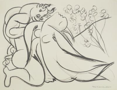Pablo PICASSO : La jeune fille et le minotaure, Lithographie et pochoir 2