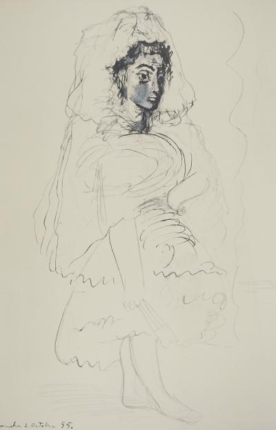 Pablo PICASSO : Portrait de Jacqueline, Lithographie et pochoir 2