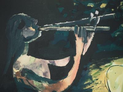 Pablo PICASSO : La double flûte, Lithographie et pochoir 2