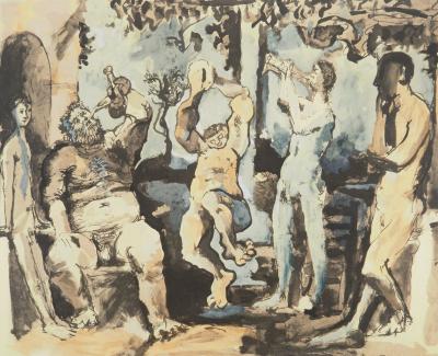 Pablo PICASSO : Célébration de Bacchus, Lithographie et pochoir 2