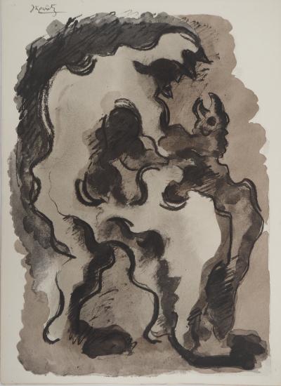 Jacques LIPCHITZ : Le porteur de feu, Lithographie originale, Signée 2