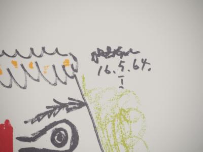 Pablo PICASSO : Le Goût du Bonheur, Jeune homme de profil, Lithographie 2