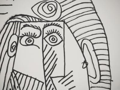 Pablo PICASSO : Le Goût du Bonheur, Visage déconstruit, Lithographie 2