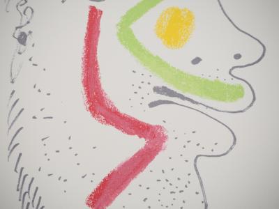 Pablo PICASSO : Le Goût du Bonheur, Autoportrait en rouge et vert, Lithographie 2