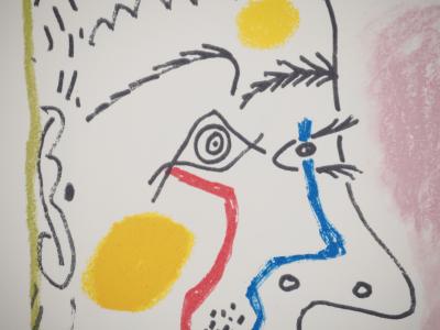 Pablo PICASSO : Le Goût du Bonheur, Autoportrait barbu, Lithographie 2