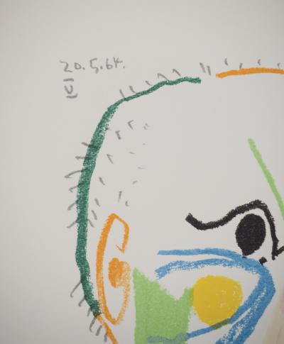 Pablo PICASSO : Le Goût du Bonheur, Autoportrait vieillissant, Lithographie 2