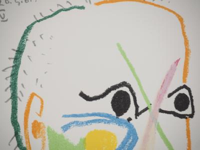 Pablo PICASSO : Le Goût du Bonheur, Autoportrait vieillissant, Lithographie 2