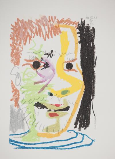 Pablo PICASSO : Le Goût du Bonheur, Jeune homme aux yeux bleus, Lithographie 2