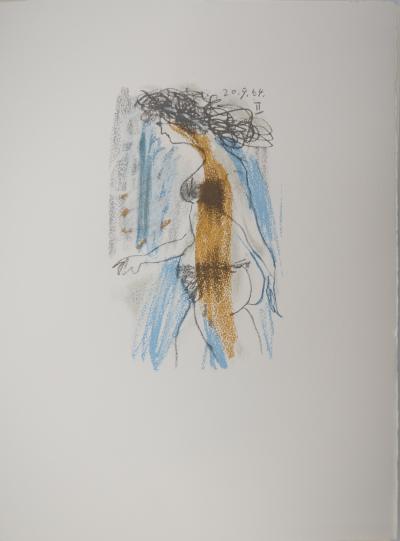 Pablo PICASSO : Le Goût du Bonheur, Femme à la plage, Lithographie 2