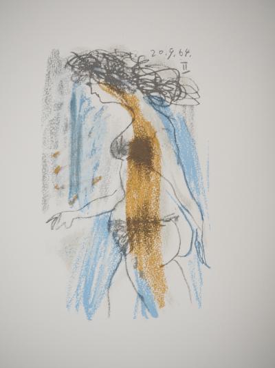 Pablo PICASSO : Le Goût du Bonheur, Femme à la plage, Lithographie 2