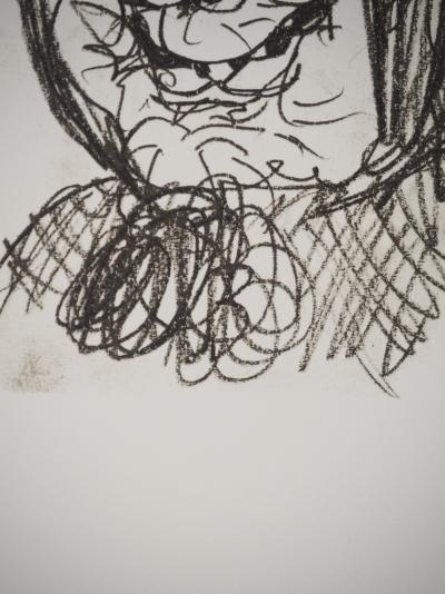 Pablo PICASSO : Le Goût du Bonheur, La vieille dame de Mougin, Lithographie 2