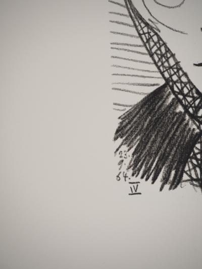 Pablo PICASSO : Le Goût du Bonheur, Jacqueline au foulard, Lithographie 2