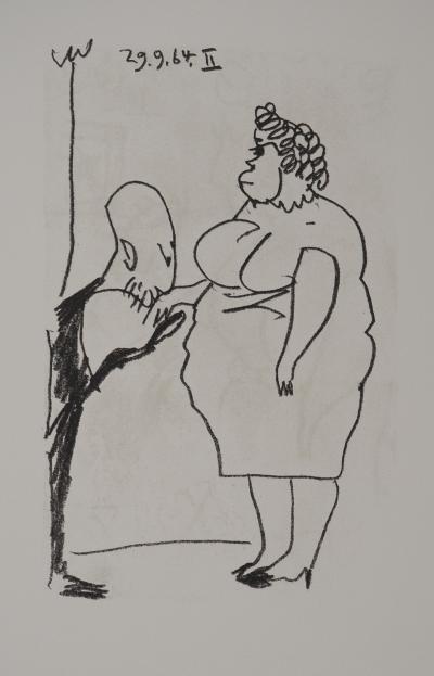 Pablo PICASSO : Le Goût du Bonheur, Le baise main, Lithographie 2