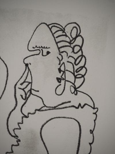 Pablo PICASSO : Le Goût du Bonheur, Couple grotesque, Lithographie 2