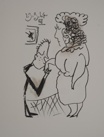 Pablo PICASSO : Le Goût du Bonheur, Les bourgeois, Lithographie 2