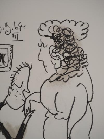 Pablo PICASSO : Le Goût du Bonheur, Les bourgeois, Lithographie 2