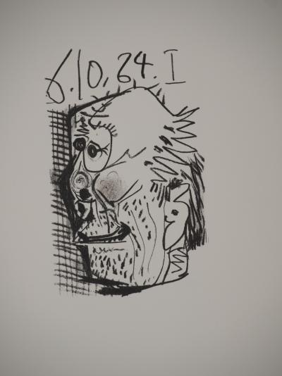 Pablo PICASSO : Le Goût du Bonheur, Autoportrait cubiste, Lithographie 2