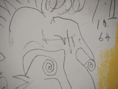 Pablo PICASSO: The Taste of Happiness, Scared Portrait, Lithograph 2